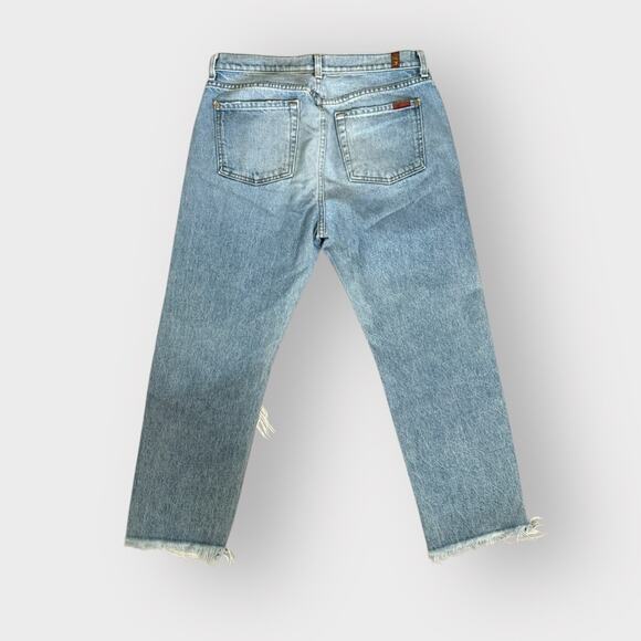 7 for all Mankind distressed high waistedted straight jeans - Picture 2 of 4